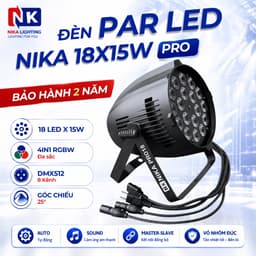 Đèn PAR LED NIKA 18x15W Full màu điều khiển tay hiệu ứng ánh sáng sân khấu, karaoke, sự kiện 1