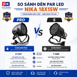 Đèn PAR LED NIKA 18x15W Full màu điều khiển tay hiệu ứng ánh sáng sân khấu, karaoke, sự kiện 4
