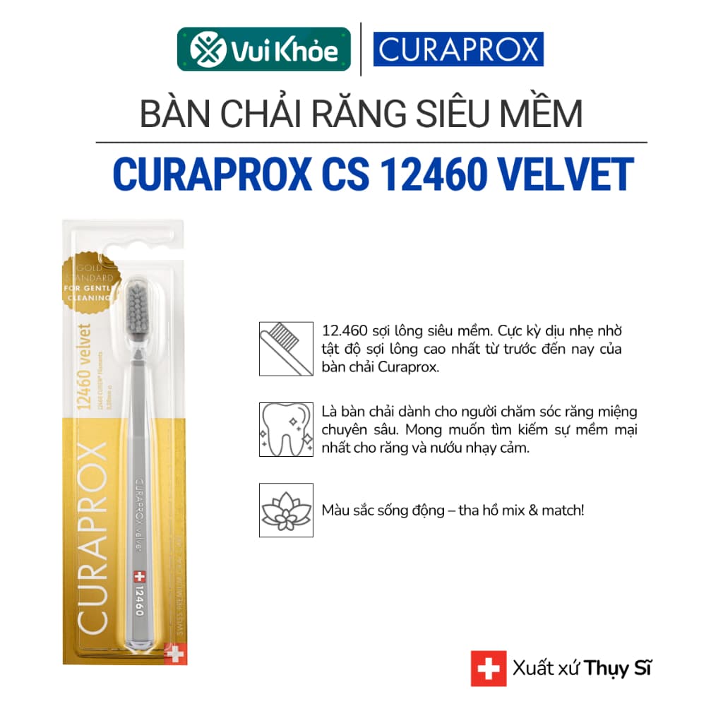 Bàn chải đánh răng CS 12460 Velvet CURAPROX Thụy Sĩ