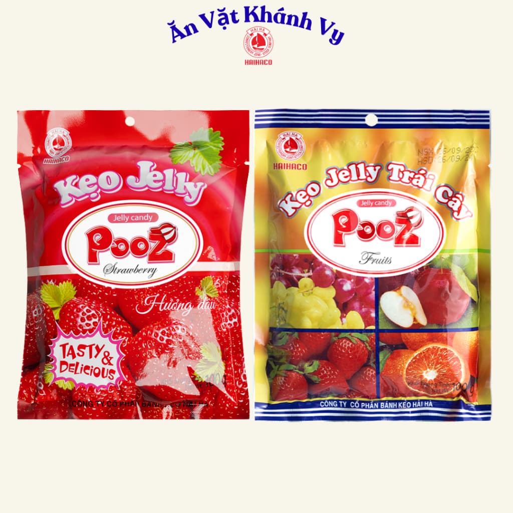 Kẹo Dẻo Jelly Trái Cây Pooz Hải Hà Gói 100g - HÀNG CHÍNH HÃNG