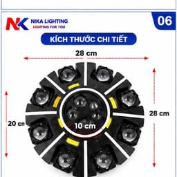 Đèn Moving 8 cánh NIKA 28 mắt LED điều khiển từ xa cảm ứng theo nhạc cho sân khấu, bar, karaoke 7