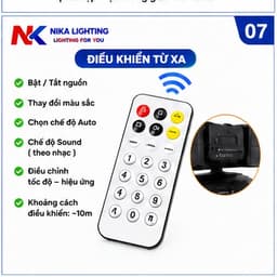 Đèn Moving 8 cánh NIKA 28 mắt LED điều khiển từ xa cảm ứng theo nhạc cho sân khấu, bar, karaoke 8