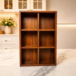 Khay 6 ngăn đa năng, gỗ Melamine màu Óc Chó đựng bánh kẹo, trang sức, mỹ phẩm tiện lợi 2