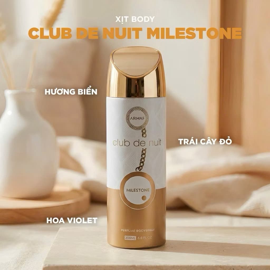 Xịt thơm toàn thân Armaf Club De Nuit Milestone Perfume Body Spray 200ml