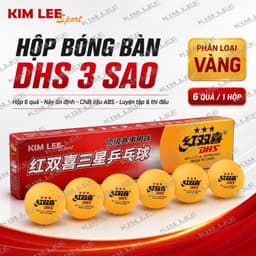 Bóng bàn DHS 3 sao - Hộp 6 quả - Hộp 3 quả Trắng, Vàng 4