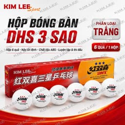 Bóng bàn DHS 3 sao - Hộp 6 quả - Hộp 3 quả Trắng, Vàng 3