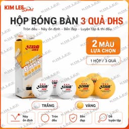 Bóng bàn DHS 3 sao - Hộp 6 quả - Hộp 3 quả Trắng, Vàng 2
