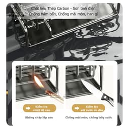Giá Để Đồ Rửa Chén Bát Nhựa Sơn Tích Điện Chống Rỉ - Kệ Đựng Đồ Bồn Rửa Bát Tiện Lợi Kèm Khay Hứng Nước 7