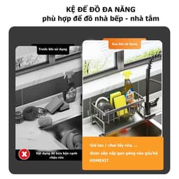 Giá Để Đồ Rửa Chén Bát Nhựa Sơn Tích Điện Chống Rỉ - Kệ Đựng Đồ Bồn Rửa Bát Tiện Lợi Kèm Khay Hứng Nước 5