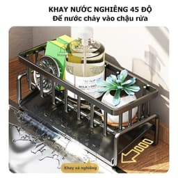 Giá Để Đồ Rửa Chén Bát Nhựa Sơn Tích Điện Chống Rỉ - Kệ Đựng Đồ Bồn Rửa Bát Tiện Lợi Kèm Khay Hứng Nước 4