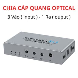 Bộ chia quang âm thanh, chia cáp quang, chia Optical Audio 1 ra 3, 3 vào 1 ra. Có điều khiển kèm theo 4