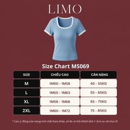 [Có Bigsize 45-85kg] Áo Thun Nữ Cổ Vuông Viền Tay Ngắn Gân Co Giãn Tôn Dáng Dễ Thương LIMO MS069 8