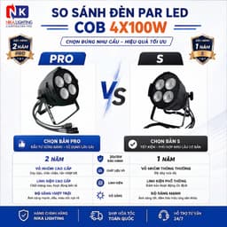 Đèn PAR COB NIKA 4x100W 4 mắt LED sân khấu điều khiển DMX và remote từ xa cho tiệc cưới, sự kiện 3