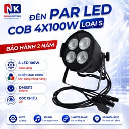 Đèn PAR COB NIKA 4x100W 4 mắt LED sân khấu điều khiển DMX và remote từ xa cho tiệc cưới, sự kiện 2