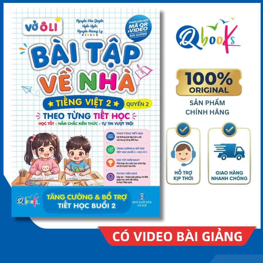 Sách - Vở Ô Li Bài Tập Về Nhà Tiếng Việt Lớp 2 (Quyển 2) - Có Mã QR Video Bài Giảng - Qbooks Chính Hãng