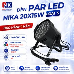 Đèn PAR LED NIKA 20x15W Full Color RGBW 4IN1 có vàng nắng DMX chỉnh tay cho sân khấu khiển remot 2