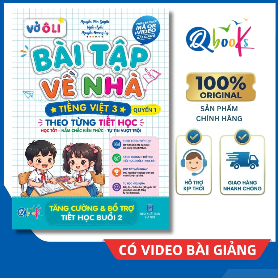 Sách - Vở Ô Li Bài Tập Về Nhà Tiếng Việt Lớp 3 (Quyển 1) - Có Mã QR Video Bài Giảng - Qbooks Chính Hãng