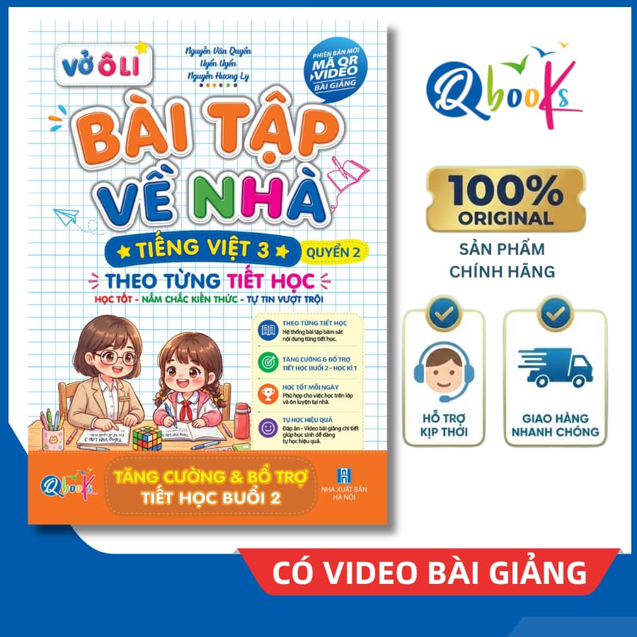 Sách - Vở Ô Li Bài Tập Về Nhà Tiếng Việt Lớp 3 (Quyển 2) - Có Mã QR Video Bài Giảng - Qbooks Chính Hãng