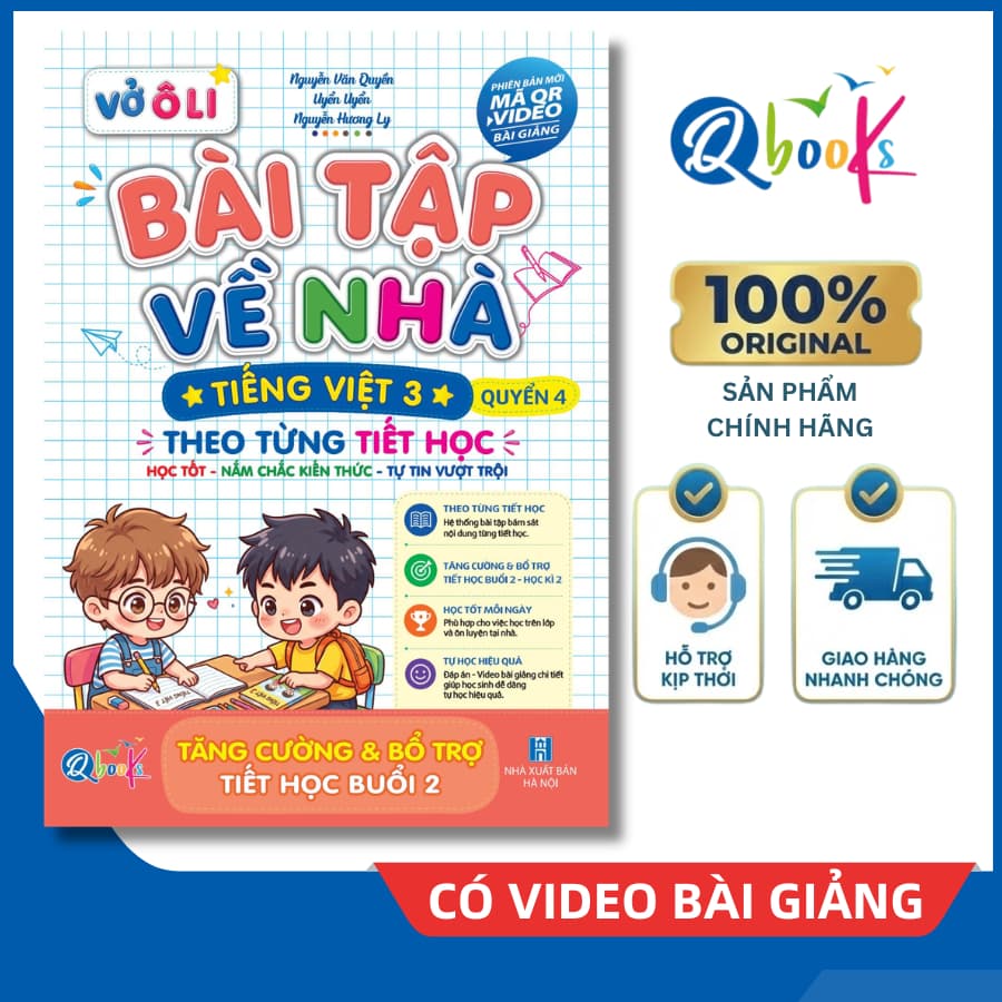 Sách - Vở Ô Li Bài Tập Về Nhà Tiếng Việt Lớp 3 (Quyển 4) - Có Mã QR Video Bài Giảng - Qbooks Chính Hãng