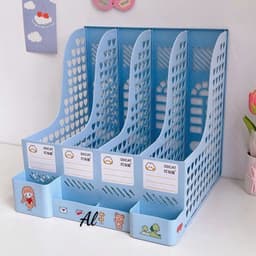 Kệ Sách 4 Ngăn 2 Tầng Màu Trơn Để Bàn Học,Đựng Đồ Trang Trí Decor Bàn Học - Giá Khay Kệ Đựng Tài Liệu Văn Phòng Đựng Bút 9