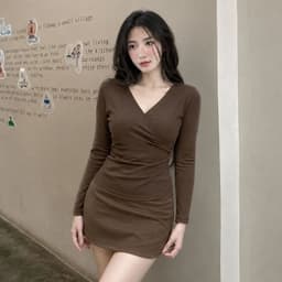 [Có Bigsize 45-85kg] Áo Thun Nữ LIMO MS518 Tay Dài Cổ V Đắp Chéo Form Ôm Body Tôn Dáng Co Giãn 3
