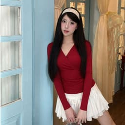 [Có Bigsize 45-85kg] Áo Thun Nữ LIMO MS518 Tay Dài Cổ V Đắp Chéo Form Ôm Body Tôn Dáng Co Giãn 2