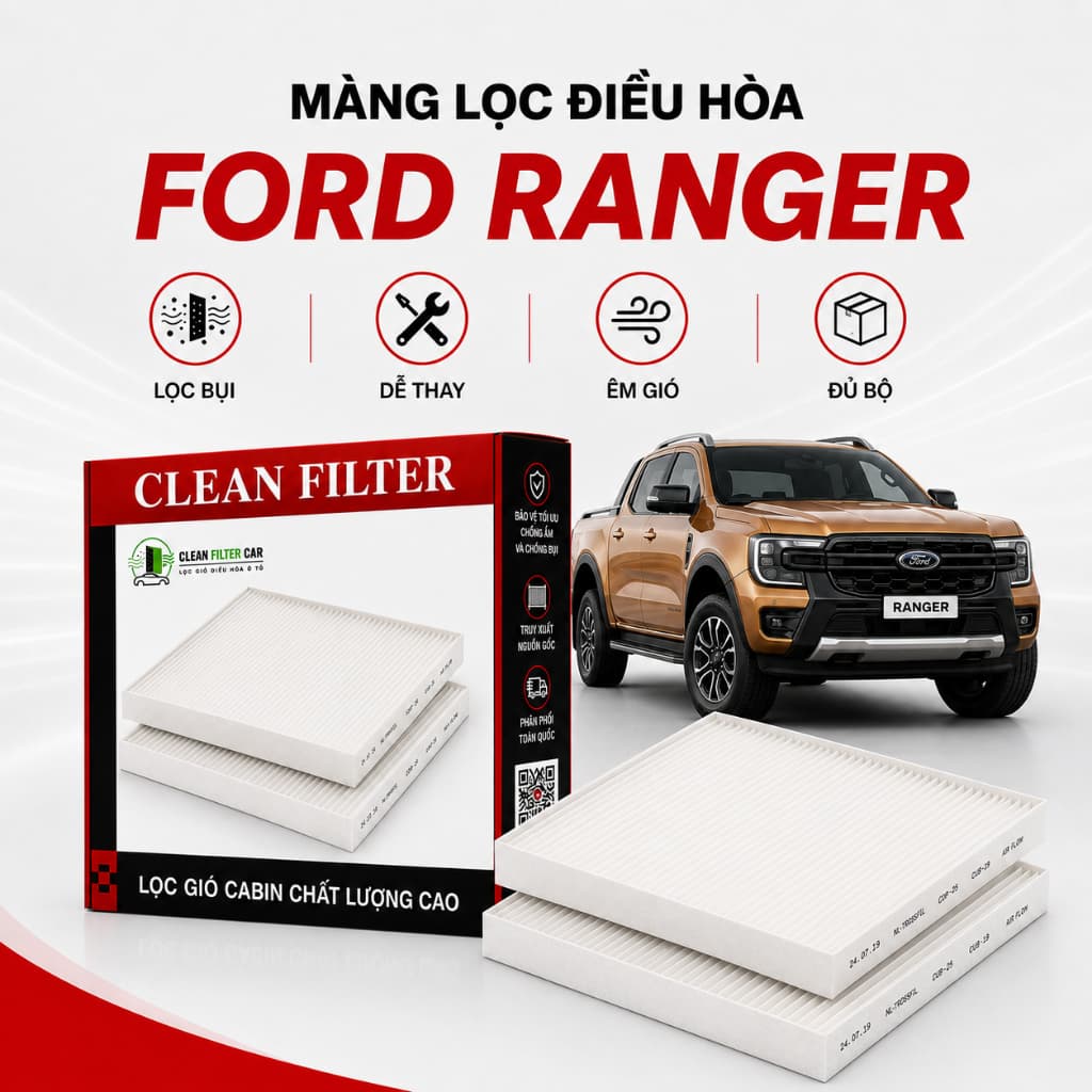 Màng Lọc Gió Điều Hòa Ford Ranger XLS Raptor 2011-2022 / 2023-2025 AB39-19N619-A DG9H-18D483-BA