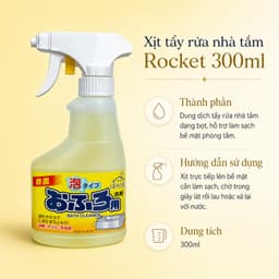 Xịt Tẩy Rửa Nhà Tắm Rocket 300ml - Làm sạch vết bẩn, giúp phòng tắm sạch thoáng nhanh chóng 2