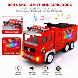 Xe cứu hoả đồ chơi chạy pin , có đèn ,nhạc xe cứu hoả , mô phỏng âm thanh sống động chân thực ( Tặng kèm pin ) 1