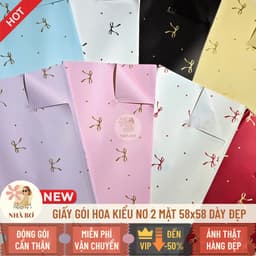 20 giấy gói hoa kiểu nơ chuẩn 58x58 2 mặt dày không thấm trang trí handmade  3