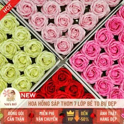 !! 25 75 125 hoa hồng sáp thơm 7 lớp đủ màu không dập bẻ to đẹp trang trí handmade - Hoa Sáp Nhà Bơ 1