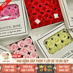 !! 25 75 125 hoa hồng sáp thơm 7 lớp đủ màu không dập bẻ to đẹp trang trí handmade - Hoa Sáp Nhà Bơ 2