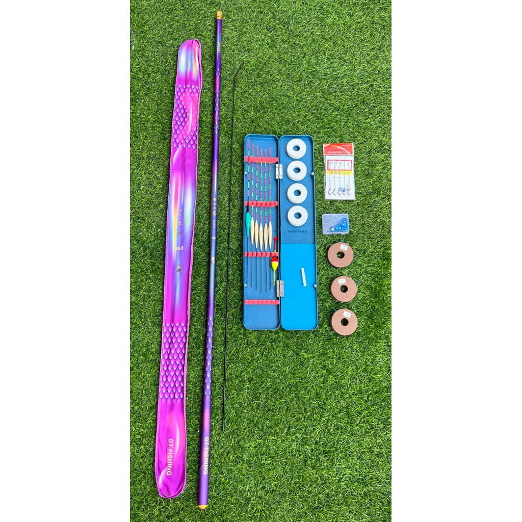 Bộ Combo Cần Câu Tay GT RAINBOW 5H Tải Cá 7kg Kèm Đầy Đủ Phụ Kiện Giá Rẻ Về Chỉ Việc Câu