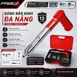 Máy bắn đinh POWEX PW-PGS2XR, súng bắn đinh hạt nổ, full kim loại an toàn, chuyên bắn bê tông sắt vật cứng 1