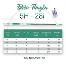 Bộ Combo Cần Câu Tay Điêu Thuyền 5H Tải Cá 7kg Kèm Đầy Đủ Phụ Kiện Về Chỉ Việc Câu Cá 6