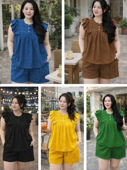 Bộ Đũi Cộc form dáng rộng đủ size 45-95kg Thiết kế đa dạng tay cánh tiên mềm mát thấm hôi 6