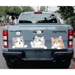 Miếng Dán Trang Trí Thân Xe Hơi, Xe Tải, Xe Máy Hình Mèo Vui Nhộn ( SL : 1cái ) 3
