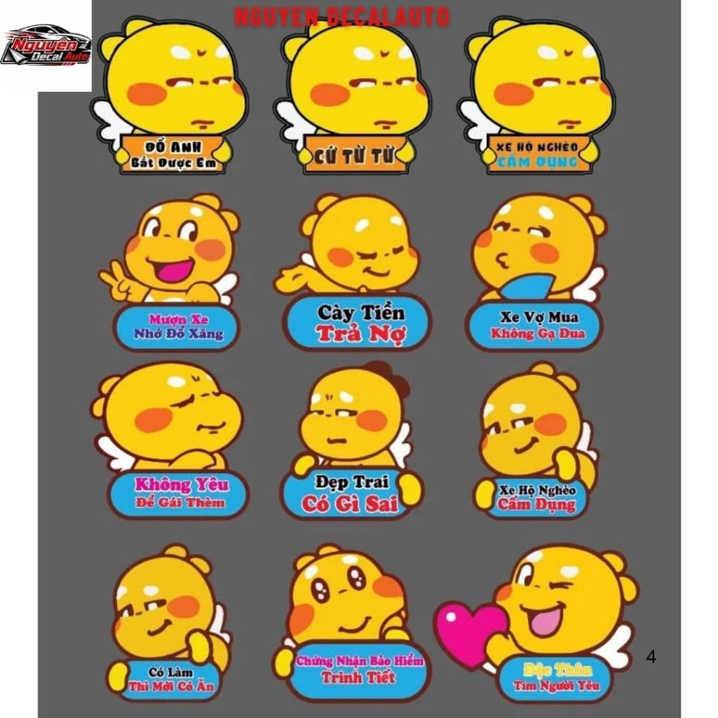 Set Combo 12 hình dán Sticker Khủng Long Vui Nhộn , Hài Hước Dán Xe Máy , Ô Tô , Trang Trí Nhà Cửa
