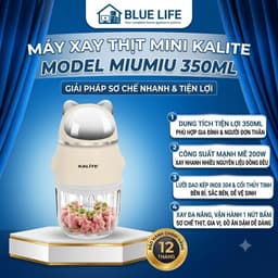 Máy Xay Mini Kalite MiuMiu, Công Suất 200w Lưỡi Dao 6 Cánh, Cối Thủy Tinh Cao Cấp, Hàng Chính Hãng 1