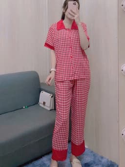 Bộ Lụa Mango Pỵajma Tay Ngắn Quần Dài Size 50-90kg - Đồ bộ mặc nhà tiện lợi 1