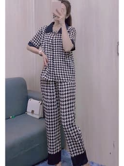Bộ Lụa Mango Pỵajma Tay Ngắn Quần Dài Size 50-90kg - Đồ bộ mặc nhà tiện lợi 2