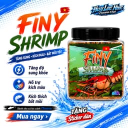 Tép Sấy FINY Cao Đạm Cho Cá Cảnh | Giàu Protein Hỗ Trợ Lên Màu, Viền Sắc Nét | Cá Lóc, Cá Rồng, La Hán 1