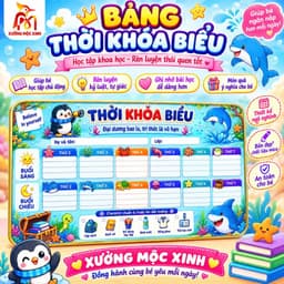 Bảng thời khóa biểu in trên mica để bàn (TẶNG BÚT VIẾT XÓA) kích thước 20x30cm bền đẹp, tiện lợi và ý nghĩa 7