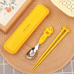 BỘ thìa đũa ZOZO 304 cao cấp hình động vật dễ thương, tặng hộp đựng vệ sinh tiện dụng 4