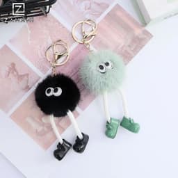 Móc Khoá Phụ Kiện Túi Xách Bông Lông Hình Tròn  Dễ Thương ZAMANI BAG PK16 6