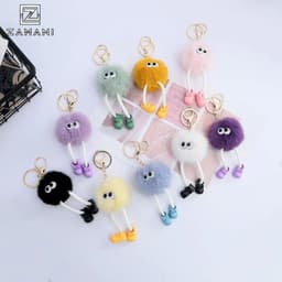 Móc Khoá Phụ Kiện Túi Xách Bông Lông Hình Tròn  Dễ Thương ZAMANI BAG PK16 3