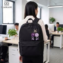 Móc Khoá Phụ Kiện Túi Xách Bông Lông Hình Tròn  Dễ Thương ZAMANI BAG PK16 7