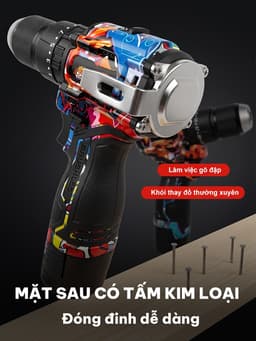 Máy Khoan Không Chổi Than 13mm Lực Siết 50N.m Tonnifu 16.8V Tích Hợp Vít Khoan Búa Model 1813XC 6