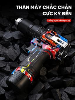 Máy Khoan Không Chổi Than 13mm Lực Siết 50N.m Tonnifu 16.8V Tích Hợp Vít Khoan Búa Model 1813XC 7