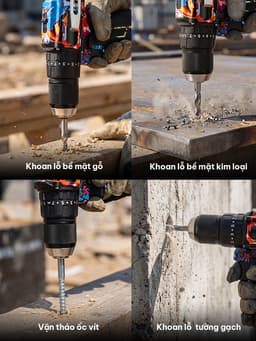 Máy Khoan Không Chổi Than 13mm Lực Siết 50N.m Tonnifu 16.8V Tích Hợp Vít Khoan Búa Model 1813XC 9
